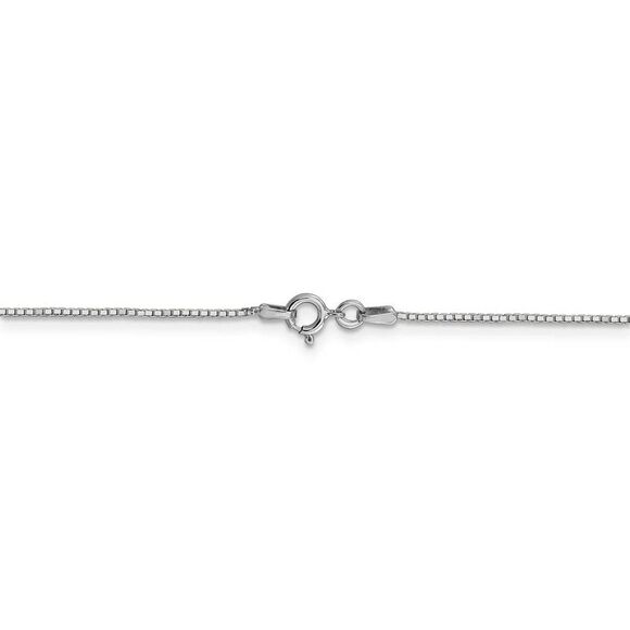 0.9mm 14k White Gold Box Chain Necklace, 30 Inch